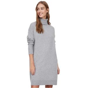 Grey sweater dress, perfect for spring with boots or loafers